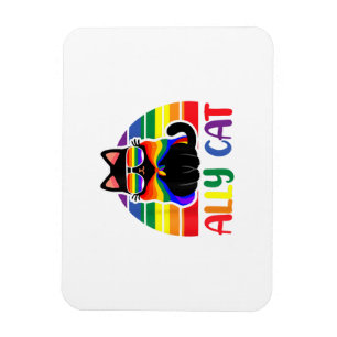 LGBT Ally Cat Be Kind Gay Rainbow Funny LGBTQ Flag Magnet