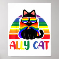 LGBT Ally Cat Be Kind Gay Rainbow Funny LGBTQ Flag