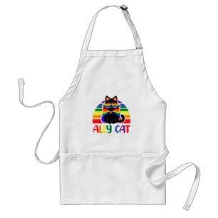 LGBT Ally Cat Be Kind Gay Rainbow Funny LGBTQ Flag Standard Apron