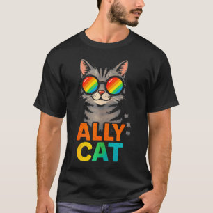 Lgbt Ally Cat Be Kind Gay Rainbow Funny Lgbtq T-Shirt