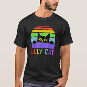 LGBT Ally Cat Be Kind Gay Rainbow LGBTQ Idea T-Shirt