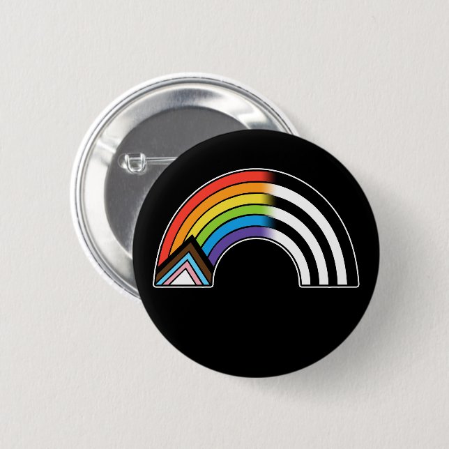 LGBT Ally Flag Progress Pride Flag Straight Ally 2 Inch Round Button (Front & Back)