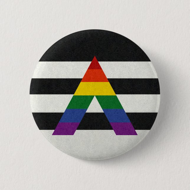 LGBT Ally Pride Flag Colored Background 2 Inch Round Button (Front)