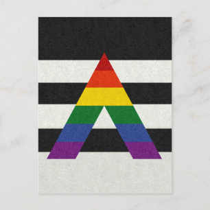 LGBT Ally Pride Flag Coloured Background Postcard