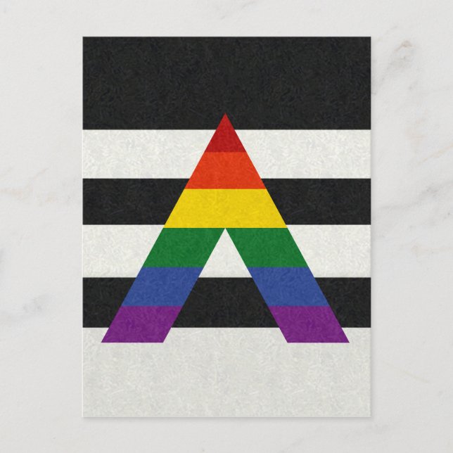 LGBT Ally Pride Flag Coloured Background Postcard (Front)