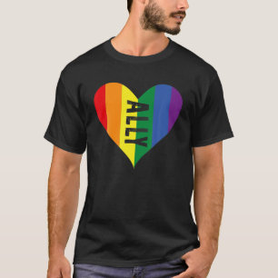LGBT Ally Pride Gay Peace Homosexual Lesbian Rainb T-Shirt