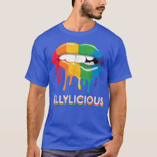 LGBT Allylicious Lips, Rainbow Ally Gay Pride Day T-Shirt