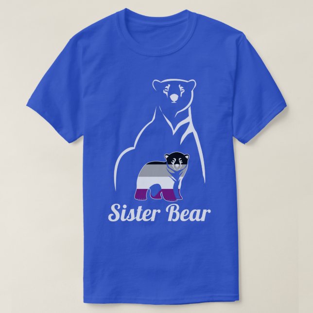 LGBT Asexual Sister Bear Ace Pride Flag T-Shirt (Design Front)