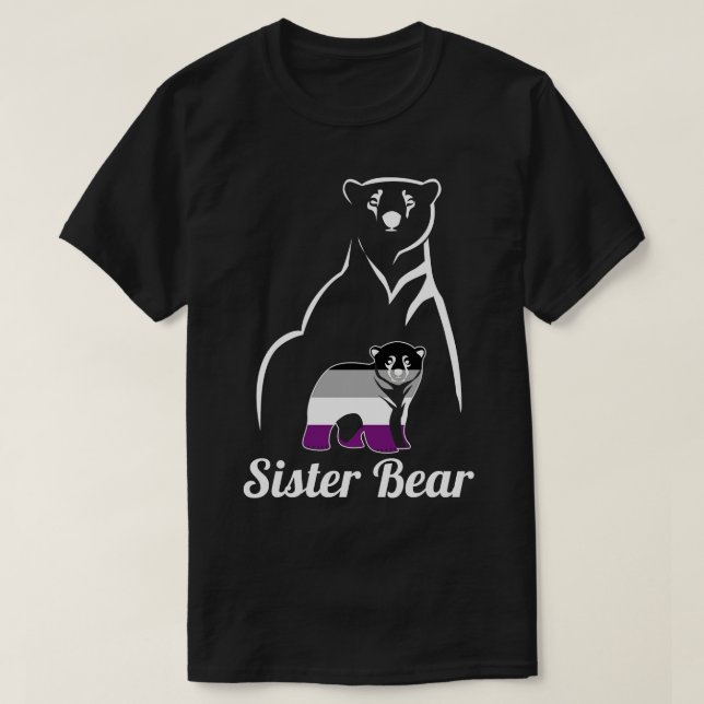 LGBT Asexual Sister Bear Ace Pride Flag T-Shirt (Design Front)