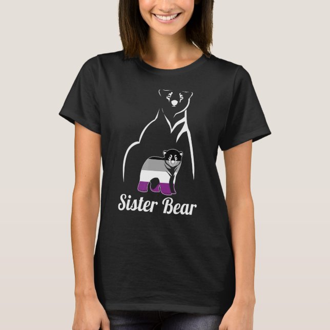 Lgbt Asexual Sister Bear Ace Pride Flag T-Shirt (Front)