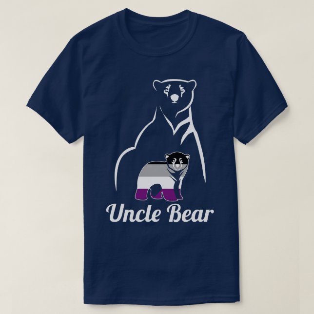 LGBT Asexual Uncle Bear Ace Pride Flag T-Shirt (Design Front)