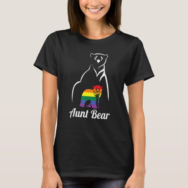 Lgbt Aunt Bear Gay Pride Lesbian Rainbow Lgbtq T-Shirt (Front)
