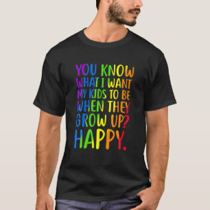 LGBT Awareness Parents Mom Dad Gay Pride Rainbow T-Shirt