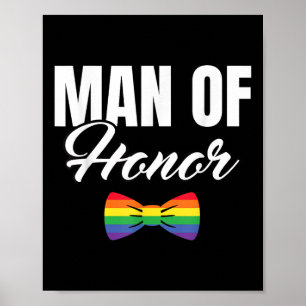 Lgbt Bachelor Party Man Of Honor Gay Groom Bride W Poster