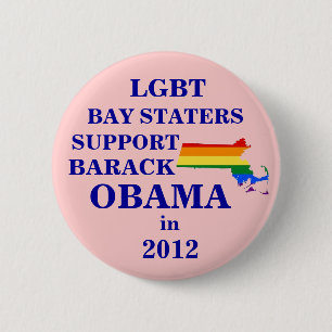 LGBT Bay Staters for Obama 2012 2 Inch Round Button