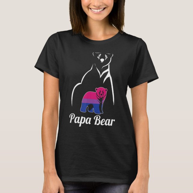 Lgbt Bisexual Papa Bear Bi Pride Flag T-Shirt (Front)