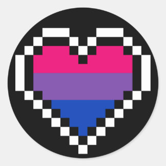 LGBT bisexual pride pixel art Classic Round Sticker