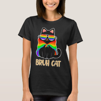 LGBT Bruh Cat Be Kind Gay Rainbow  LGBTQ T-Shirt