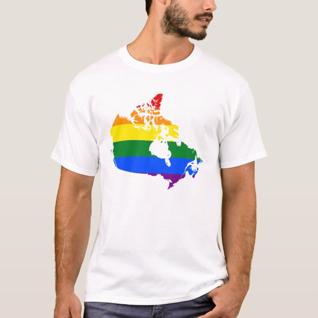 LGBT Canadian pride map T-Shirt (Front)