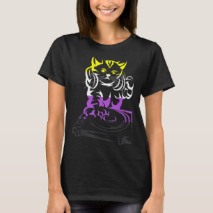 Lgbt Cat Dj Music Third Gender Queer Pride Non B T-Shirt