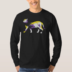 Lgbt Cat Nonbinary Flag Queer Third Gender Pride N T-Shirt