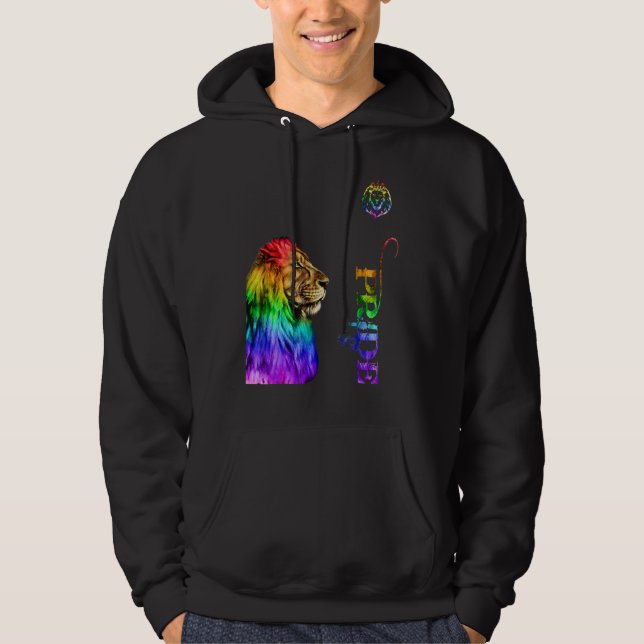 Lgbt Colour Lion Pride Month Pride  Support Lgbt Hoodie (Front)
