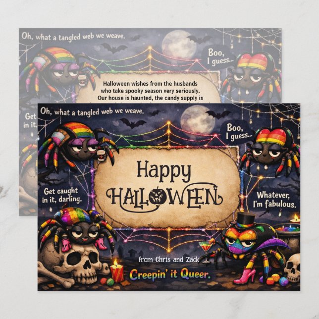 🕷️🌈LGBT Creepin’ It Queer  Invitation (Front/Back)