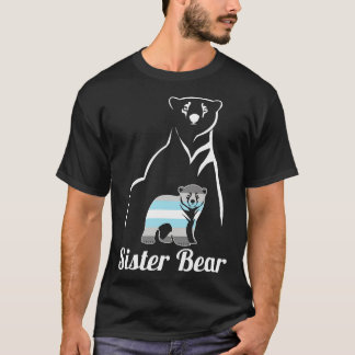 LGBT Demiboy Sister Bear Demigender Pride Flag T-Shirt