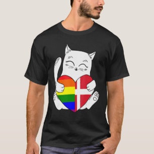 LGBT Denmark Cat Ally Animal Pride Supporter T-Shirt