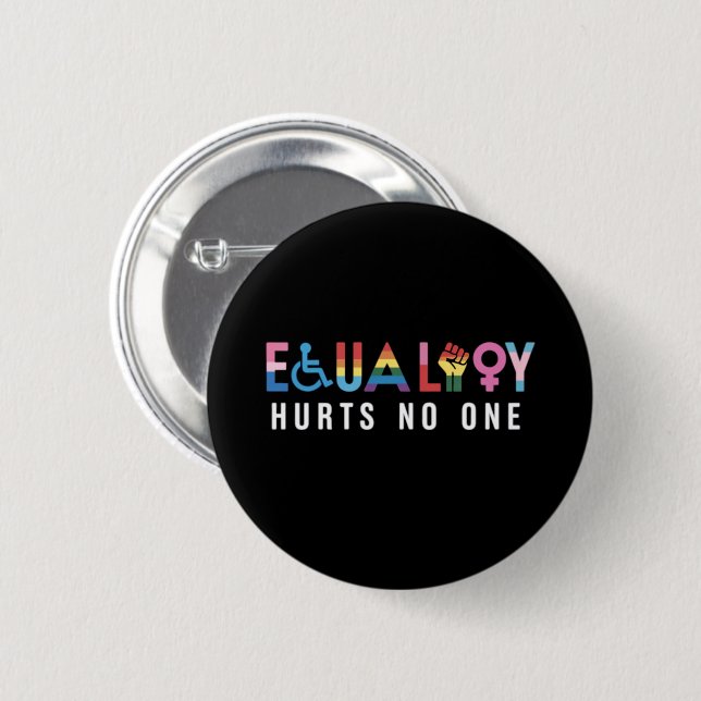 Lgbt Equality Hurts No One Pride Human Rights 2 Inch Round Button (Front & Back)