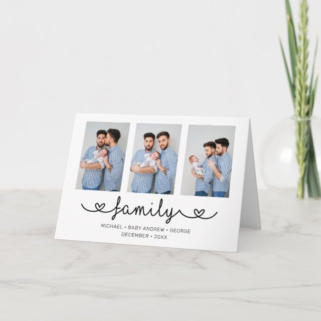 LGBT Family Photo Template Personalized Holidays (Front)