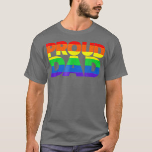 LGBT Fathers Day Gift Rainbow Flag Proud Gay Pride T-Shirt