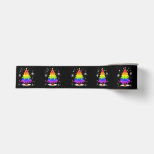 LGBT Flag Christmas Tree Merry Christmas Gay LGBT  Grosgrain Ribbon