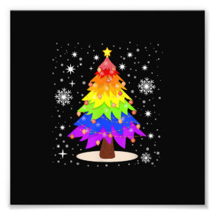 LGBT Flag Christmas Tree Merry Christmas Gay LGBT Photo Print