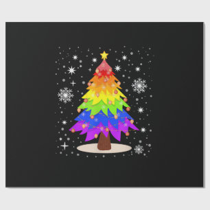LGBT Flag Christmas Tree Merry Christmas Gay LGBT Wrapping Paper
