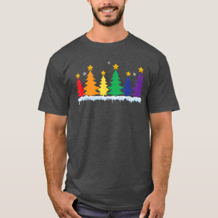 LGBT Flag Christmas Tree Merry Xmas Gay LGBT Pride T-Shirt