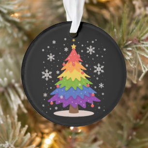 LGBT Flag Christmas Tree Merry Xmas Gay Pride Ornament