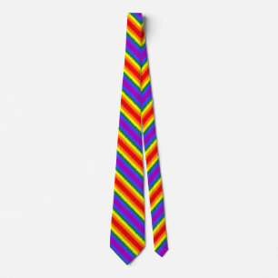 LGBT+ Flag Diagonal Stripe Neck Tie