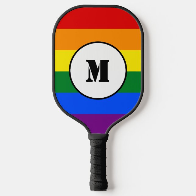 LGBT flag Drawstring Backpack Pickleball Paddle (Front)