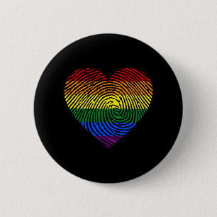 LGBT Flag Fingerprint Proud LGBT Pride Gifts 2 Inch Round Button