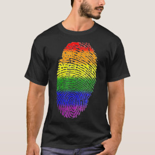 Lgbt Flag Fingerprint Proud Lgbt Pride T-Shirt