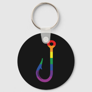Lgbt Flag Fishing Hook Gay Angler Queer Pride Rain Keychain