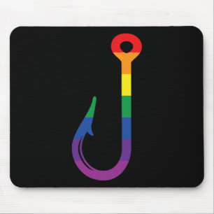 Lgbt Flag Fishing Hook Gay Angler Queer Pride Rain Mouse Pad