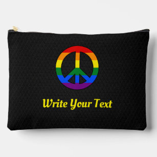 LGBT flag peace sign  Accessory Pouch