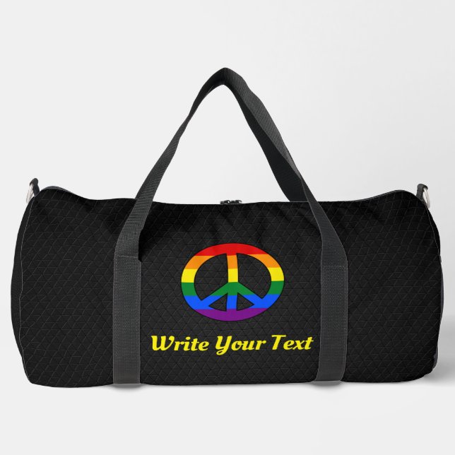 LGBT flag peace sign  Duffle Bag (Front)