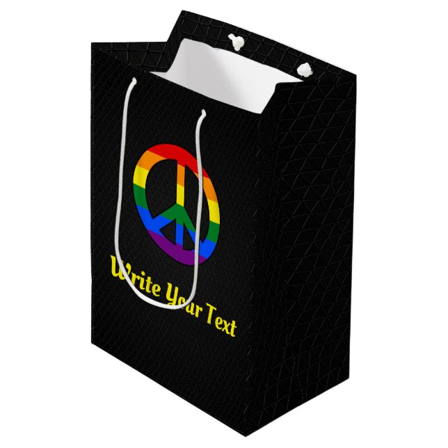 LGBT flag peace sign  Medium Gift Bag (Front Angled)