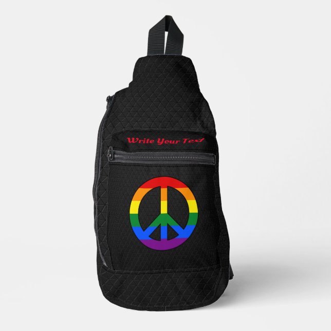 LGBT flag peace sign  Sling Bag (Front)