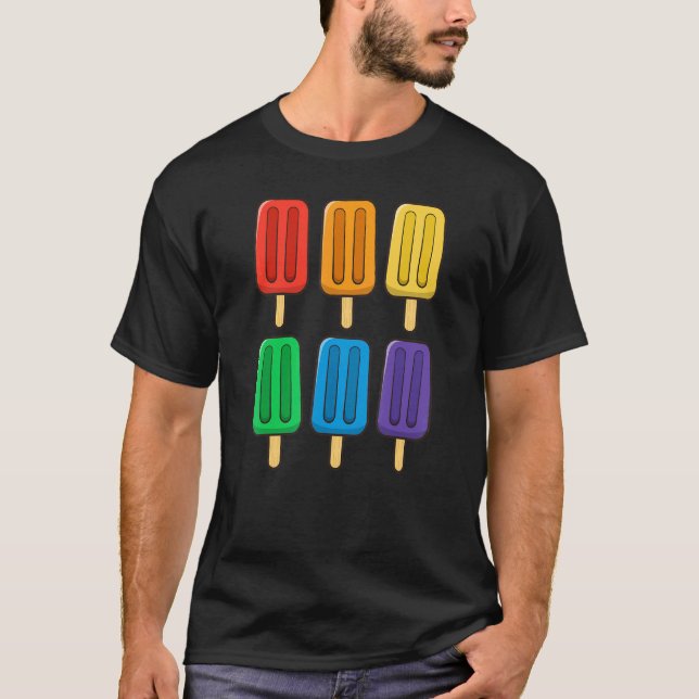 Lgbt Flag Popsicles 4th Of July Gay Subtle Pride M T-Shirt (Front)