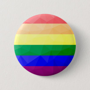LGBT flag rainbow lines geometric mesh pattern 2 Inch Round Button