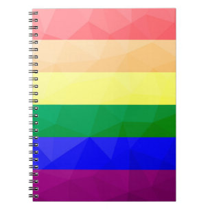 LGBT flag rainbow lines geometric mesh pattern Notebook